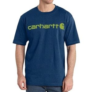 Carhartt Men's Blue T-Shirt Sz 2XL Tall heavyweight loose fit